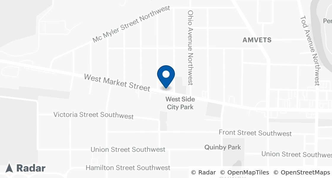 Map of Dairy Queen Location:: 1628 W Market St, Warren, OH, 44485-2719